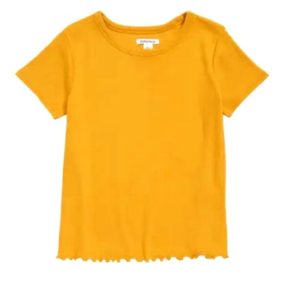 Nordstrom Kids' Lettuce Hem Yellow Myth Knit Top - Picture 5 of 5